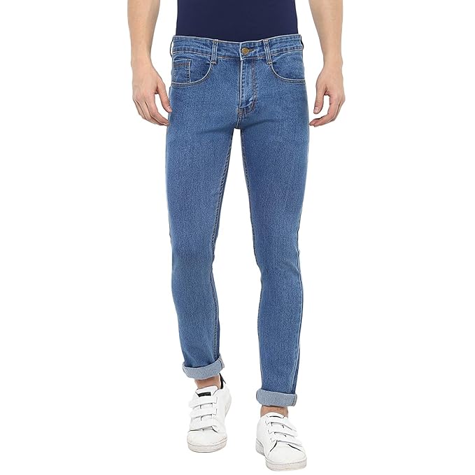 Urbano Fashion Men's Mid Rise Light Slim Fit Solid Jeans Stretchable