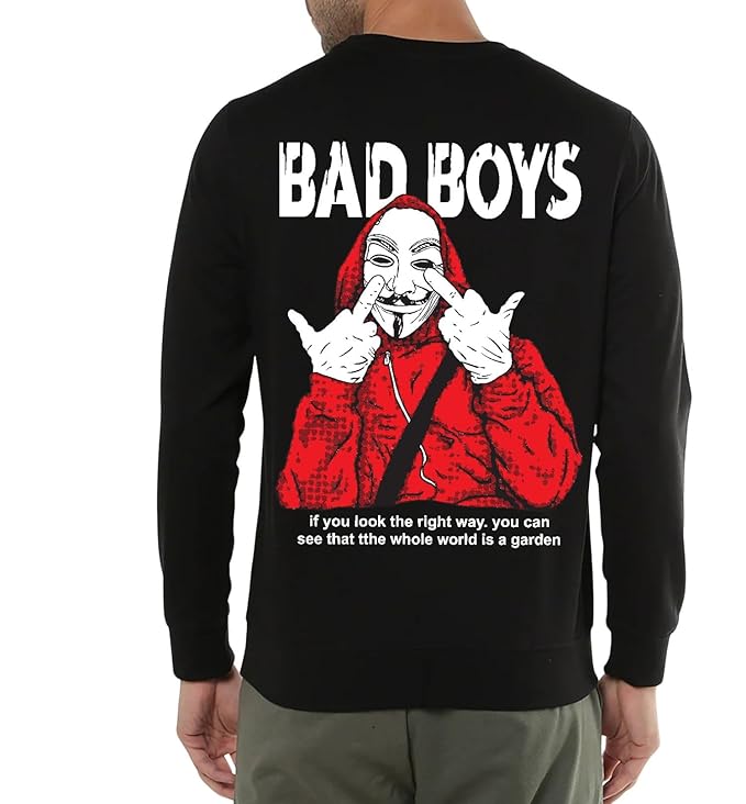 Benny Brooks Men's Full Sleeve Black Colour Round Neck Sweatshirt's -Bad Boys Sweatshirt