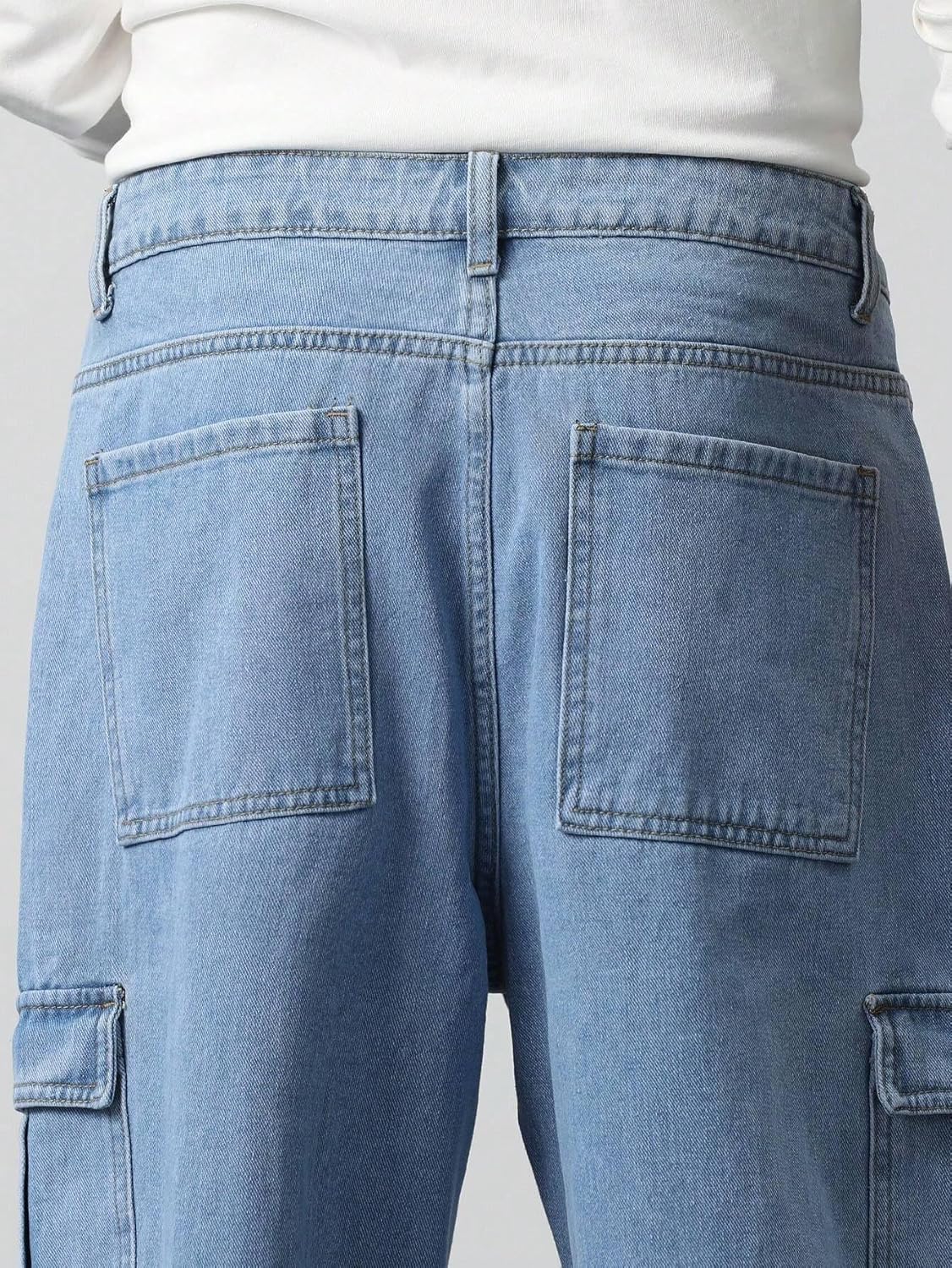 TAGAS Men Loose Fit Men's Flip Pocket Jeans || Mens Stylish Cotton Loose Fit Denim Cargo || Multi-Pocket Styling Pant||