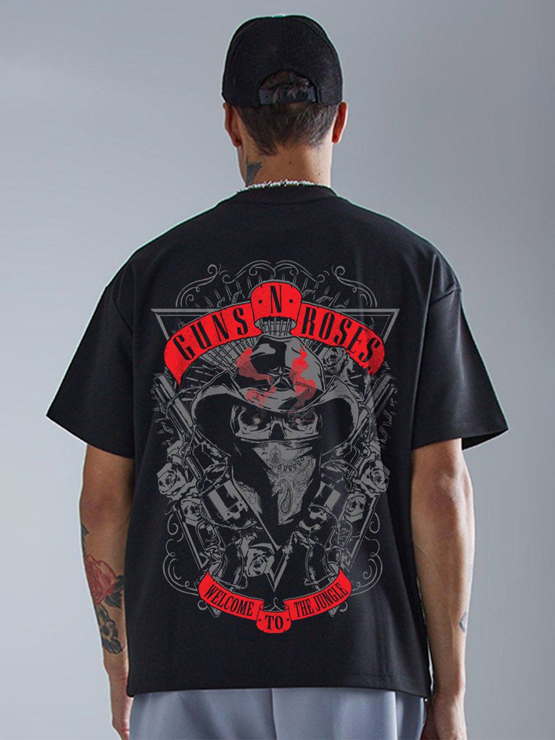 PRONK Men Nirvana Printed Oversized T-shirt