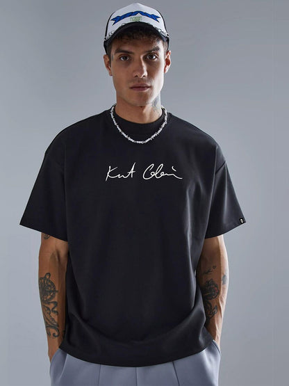 PRONK Men Nirvana Printed Oversized T-shirt