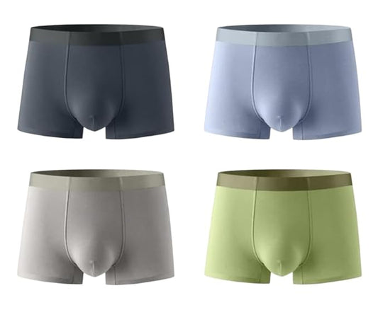 Men's Ultra-Comfort Ice Silk Lycra Underwear | Moisture-Wicking, Breathable Boxers for Men | Seamless Design | Multicolour (Pack of 2) Free_Size