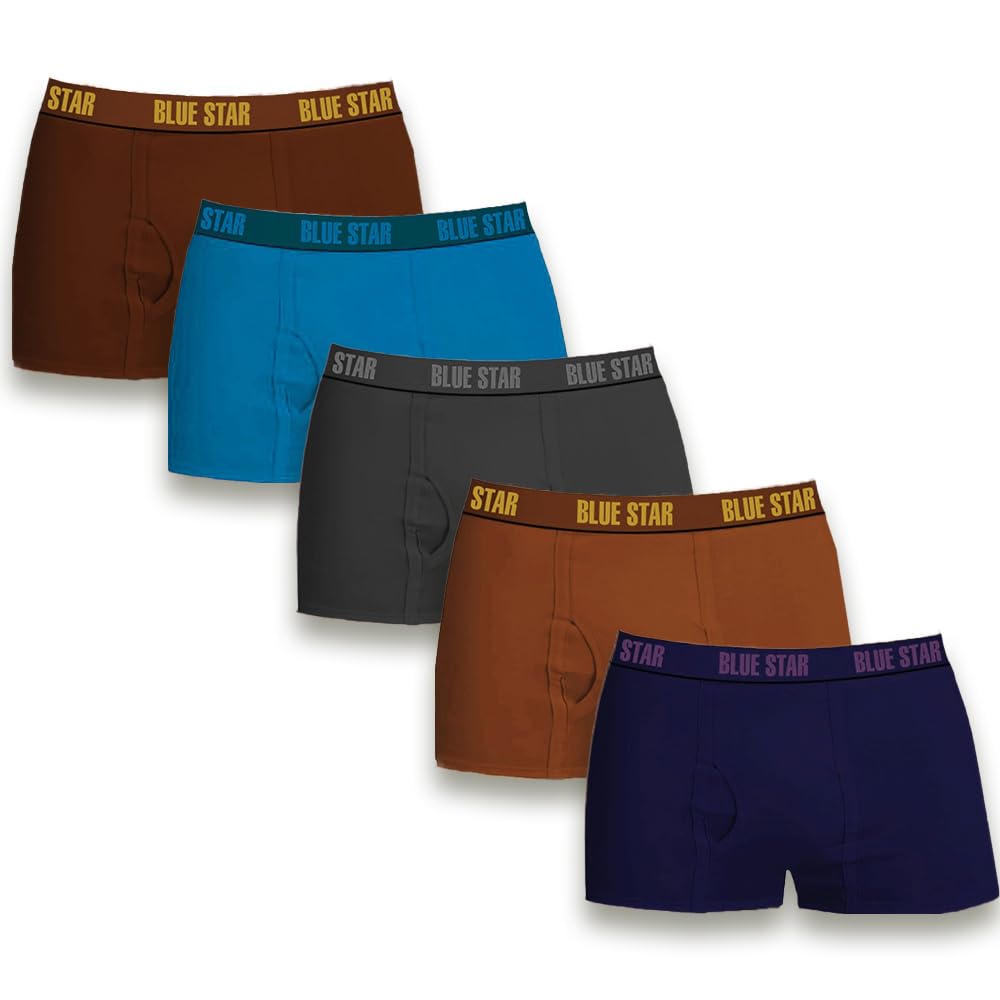Men's Super Combed Cotton Trunk (Pack of 5)| Combo Brief with Ultrasoft Waistband| Regular Fit Solid Colors Underwear