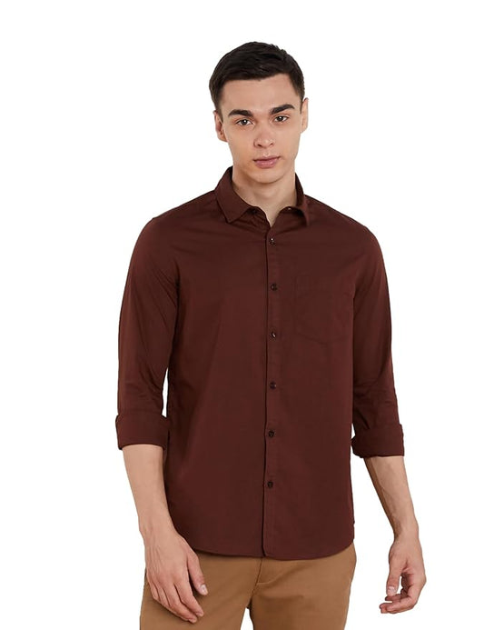 Symbol Men's Solid Slim Fit Cotton Casual Shirt | Plain | Full Sleeve | Summer (Available in Plus Sizes)
