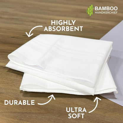 HEELIUM Bamboo Handkerchief for Men & Women | Ultra Soft & Absorbent | Multipurpose Premium Rumal | Large Size 43 x 45 CM