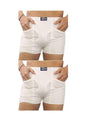Gven Men's Premium White Cotton Underwear Pocket Trunks