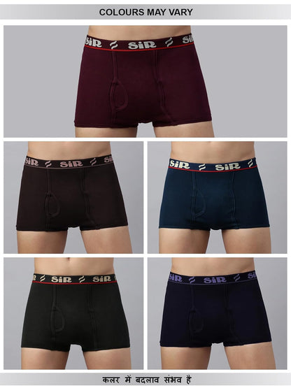 SIR Men's Combed Organic 100% Pure Cotton Regular Fit Printed Colour Waistband Underwear for Men (Colour & Prints May Vary)| 4 Way Stretchability