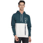 Cantabil Men Hooded Colourblocked Teal Casual Sweatshirt (MSWS00061_Teal)