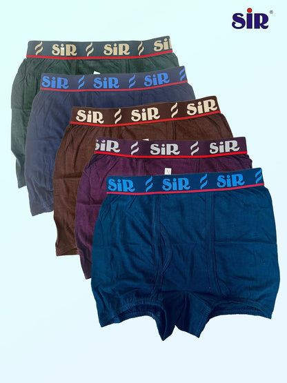 SIR Men's Combed Organic 100% Pure Cotton Regular Fit Printed Colour Waistband Underwear for Men (Colour & Prints May Vary)| 4 Way Stretchability
