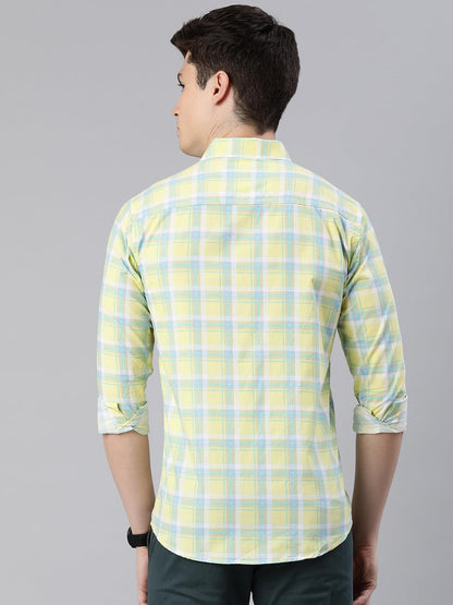 Majestic Man Men Box Checkered Slim Fit Cotton Casual Shirt