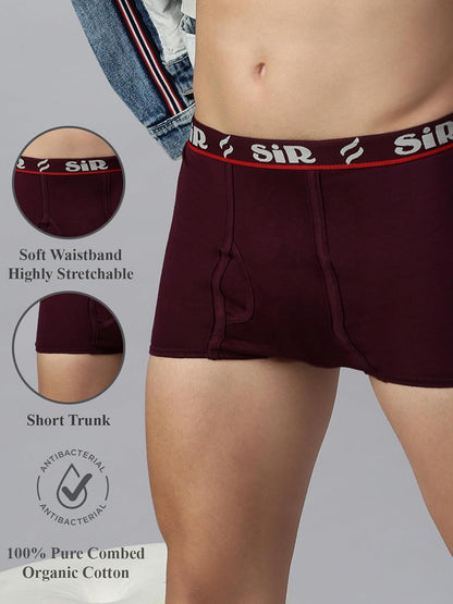 SIR Men's Combed Organic 100% Pure Cotton Regular Fit Printed Colour Waistband Underwear for Men (Colour & Prints May Vary)| 4 Way Stretchability