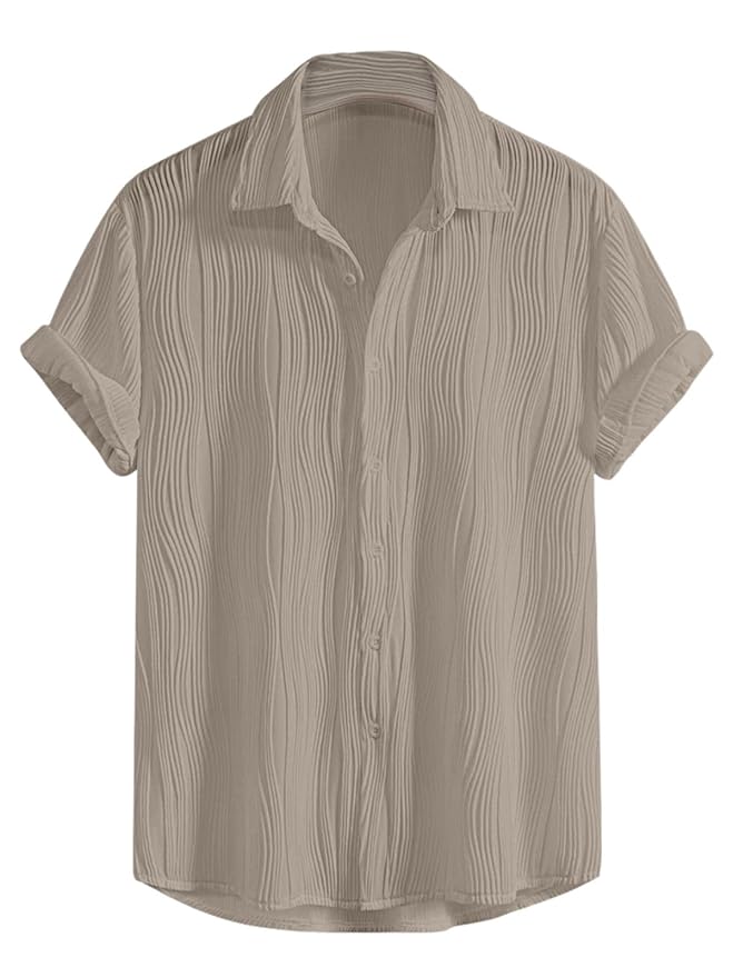 GRECIILOOKS Shirt for Men | Mens Casual Shirt | Men Stylish Shirt | Men Textured Shirt | Men's Regular Fit | Men Formal Shirt | Men's Solid Slim Fit