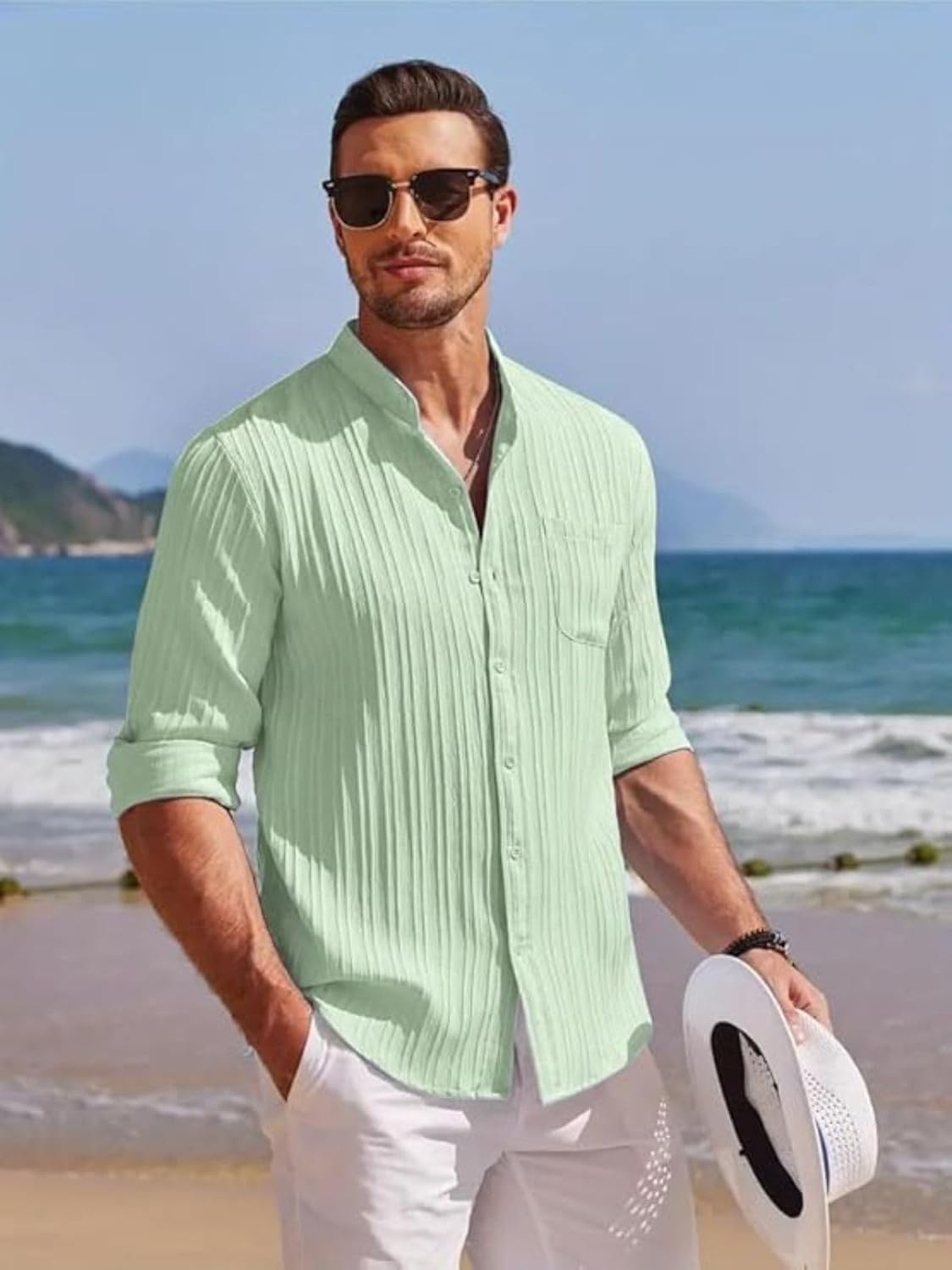 Leriya Fashion Men's Polycotton Casual Textured Button Down Regular Fit Shirts Long Sleeve Shirt (Available in Plus Size and Combo Pack of 2)