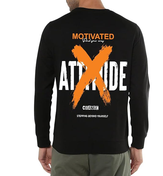Benny Brooks Men's Full Sleeve Black Colour Round Neck Sweatshirt's -Attitude Sweatshirt