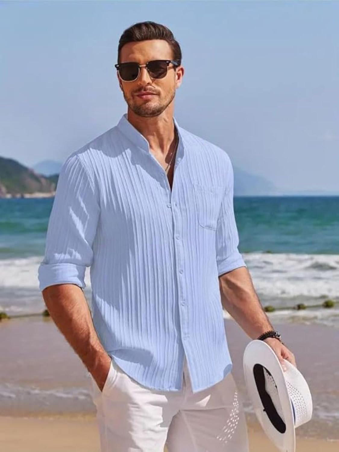 Leriya Fashion Men's Polycotton Casual Textured Button Down Regular Fit Shirts Long Sleeve Shirt (Available in Plus Size and Combo Pack of 2)