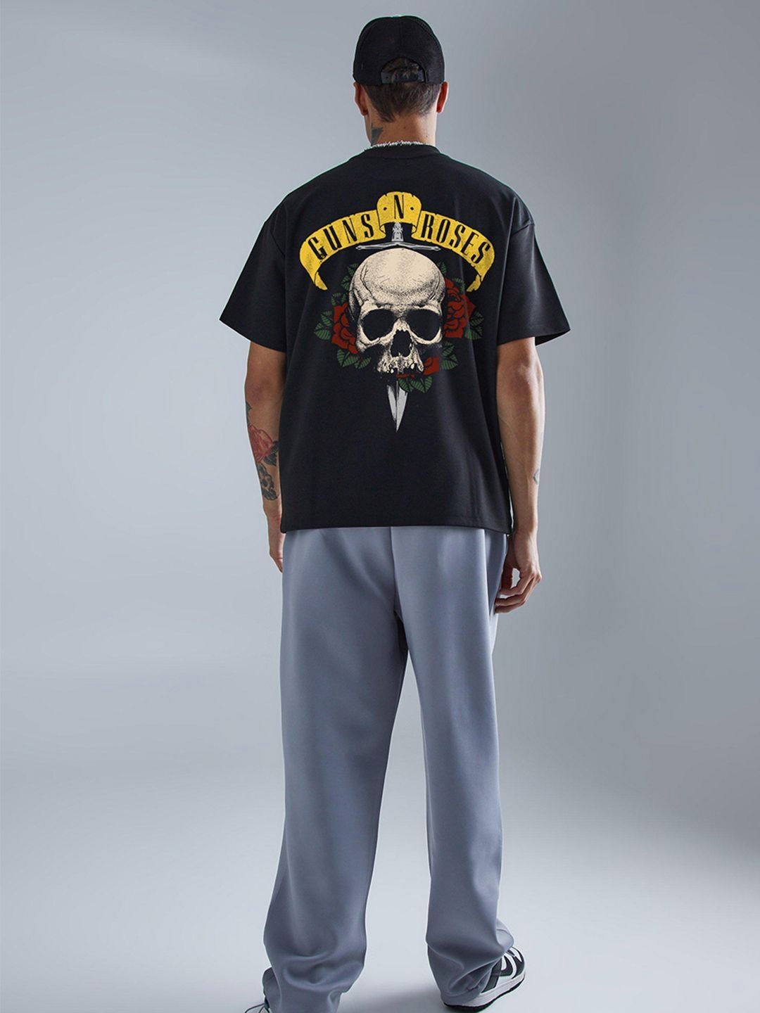 PRONK Men Nirvana Printed Oversized T-shirt