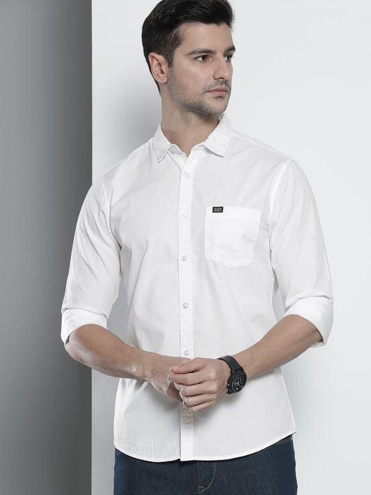 The Indian Garage Co Men's Cotton Regular Fit Solid Full Sleeves Spread Collar Casual Shirt