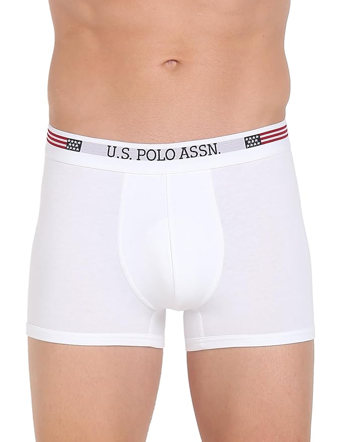 U.S. Polo ASSN. Mens Solid Cotton Mid Rise Trunks - Pack of 1