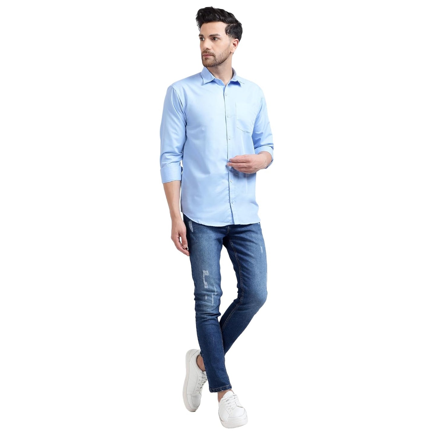 Tee Projekt Premium Plain Cotton Shirt for Men | Cotton Shirt | Casual Shirt | Solid Shirt | Full Sleeves | Formal Shirt
