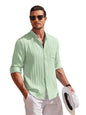 Leriya Fashion Men's Polycotton Casual Textured Button Down Regular Fit Shirts Long Sleeve Shirt (Available in Plus Size and Combo Pack of 2)