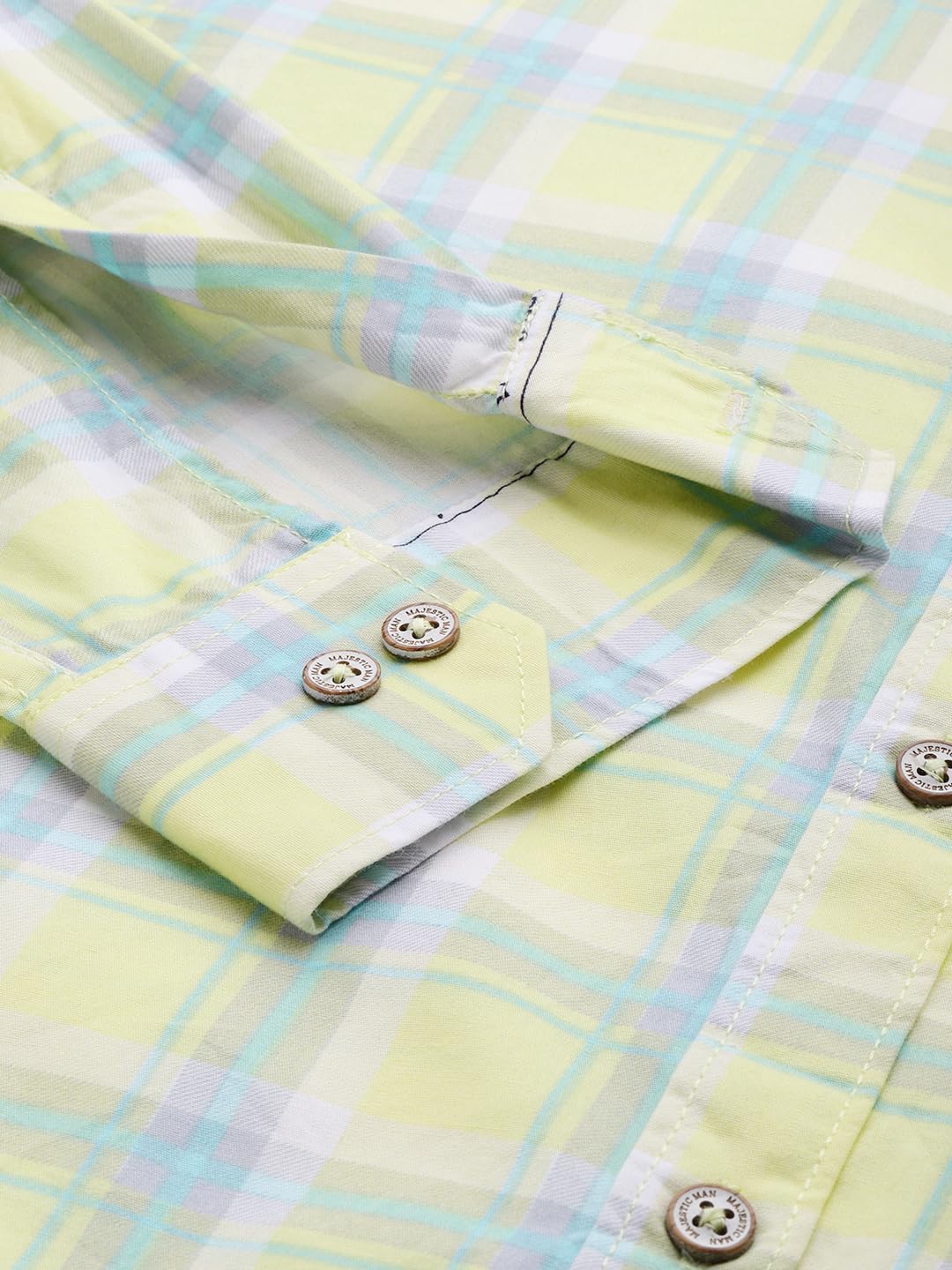 Majestic Man Men Box Checkered Slim Fit Cotton Casual Shirt