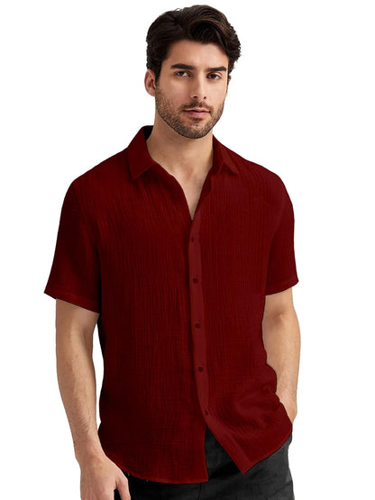 Shirt for Men | Shirts for Mens Men's | Short Sleeve Button Down || Collared Casual Formal Soild Casual Wear