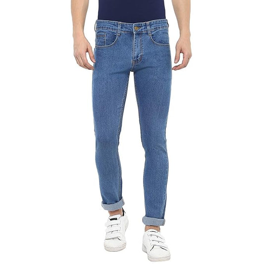 Urbano Fashion Men's Mid Rise Light Slim Fit Solid Jeans Stretchable