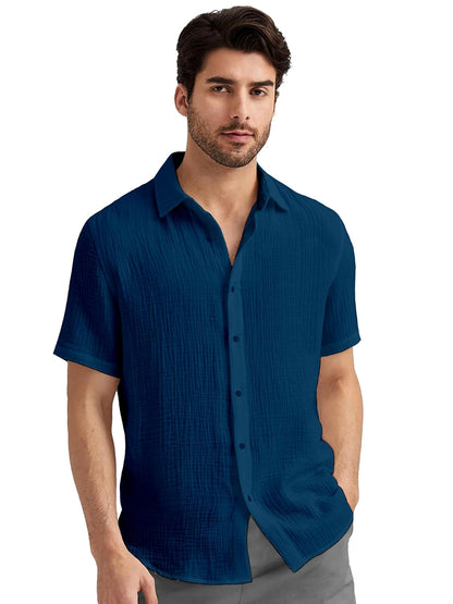 Shirt for Men | Shirts for Mens Men's | Short Sleeve Button Down || Collared Casual Formal Soild Casual Wear