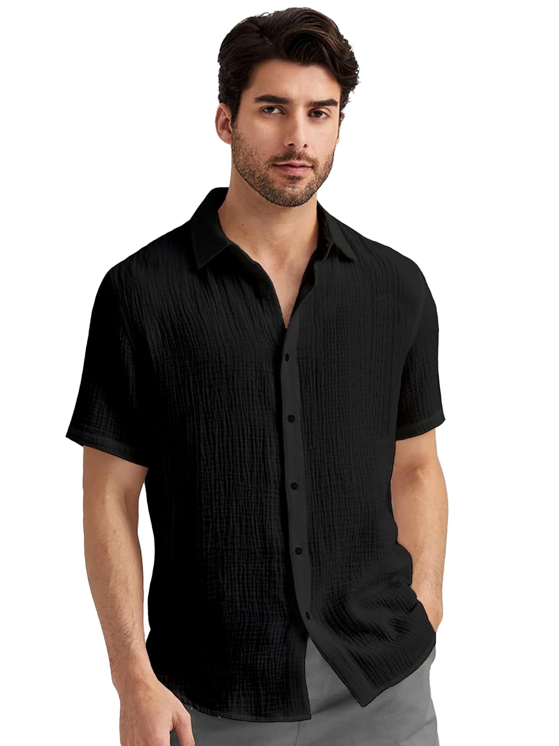 Shirt for Men | Shirts for Mens Men's | Short Sleeve Button Down || Collared Casual Formal Soild Casual Wear