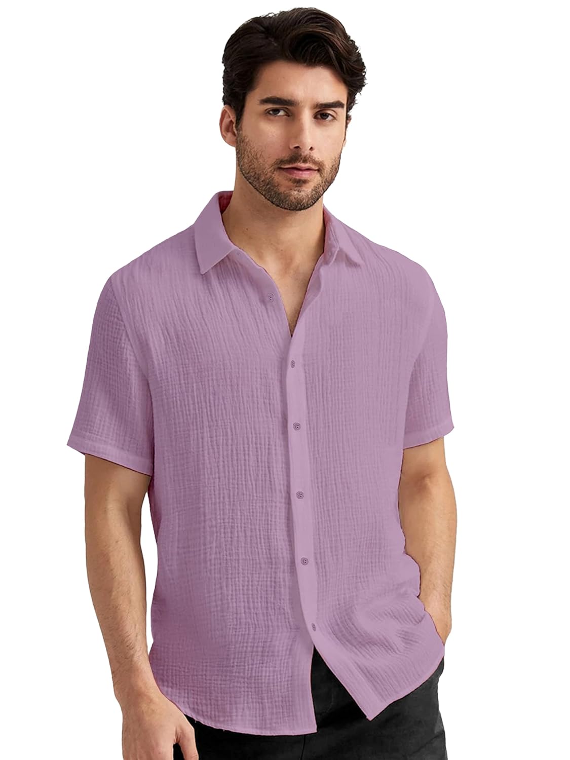Shirt for Men | Shirts for Mens Men's | Short Sleeve Button Down || Collared Casual Formal Soild Casual Wear