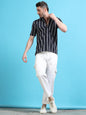 Majestic Man Men Slim Fit Cotton Striped Half Sleeve Casual Shirt