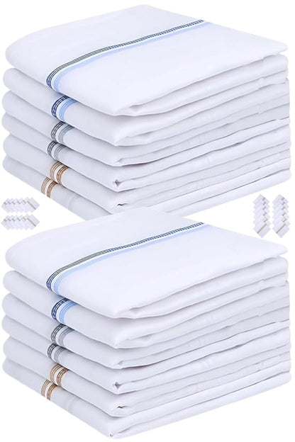 Handkerchief for men cotton suitable for daily use big size hankies in pack of 12 Pure Cotton Kerchiefs soft and durable hanky for men