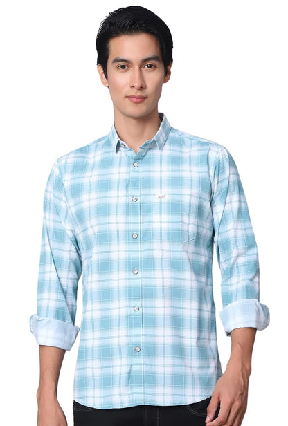 Majestic Man Men Box Checkered Slim Fit Cotton Casual Shirt