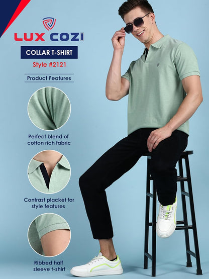 Lux Cozi Men's Cotton Regular Fit Polo T-Shirt