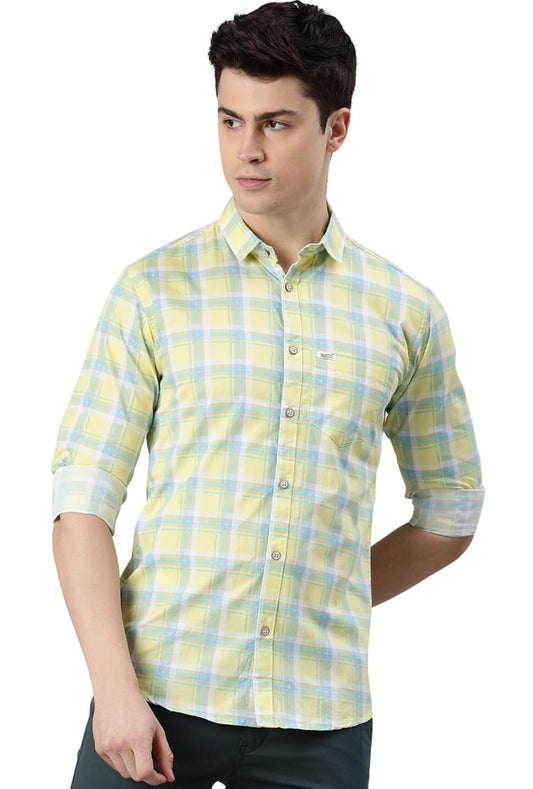 Majestic Man Men Box Checkered Slim Fit Cotton Casual Shirt