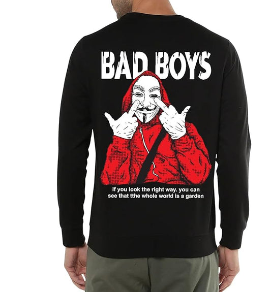 Benny Brooks Men's Full Sleeve Black Colour Round Neck Sweatshirt's -Bad Boys Sweatshirt