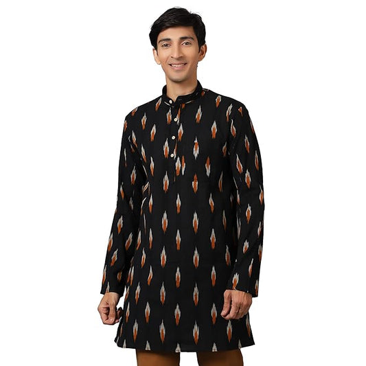 WINTAGE Men's: Ikat Cotton Long Kurta