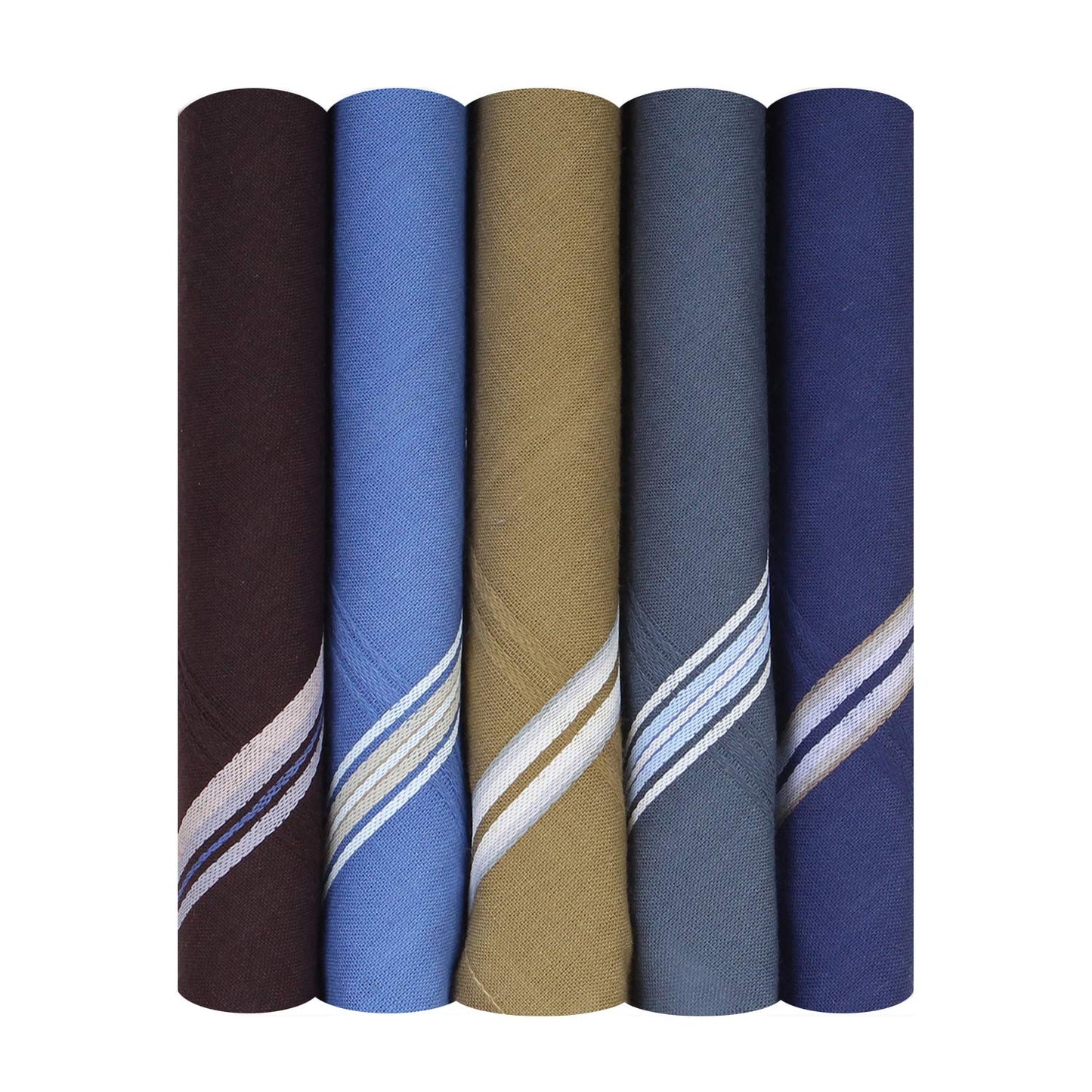 Caruso Italy Men's Premium 100% Pure Cotton Handkerchief Dark Base with Colored Border