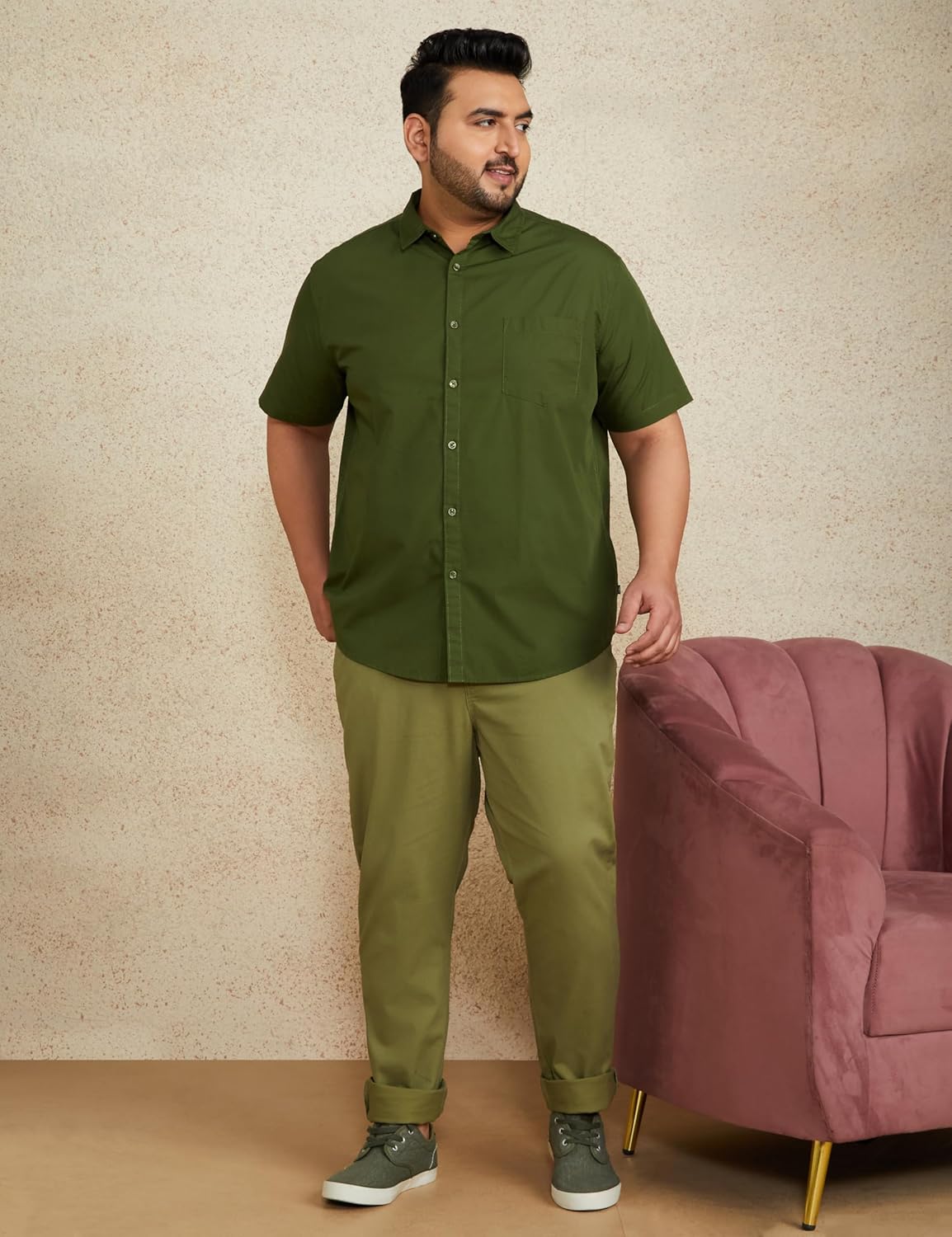 Men's Cotton Shirt | Casual | Plain | Half Sleeve | Summer - Regular Fit (Available in Plus Sizes)