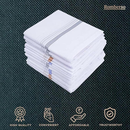Handkerchief for men cotton suitable for daily use big size hankies in pack of 12 Pure Cotton Kerchiefs soft and durable hanky for men