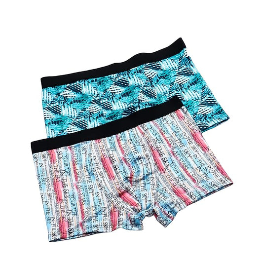 Greenhood Men s Lycra Stretchable Printed Boxer Shorts Soft Breathable Fabric Stylish Floral & Leaf Print Comfortable Innerwear for Casual Wear