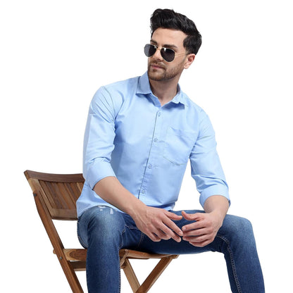 Tee Projekt Premium Plain Cotton Shirt for Men | Cotton Shirt | Casual Shirt | Solid Shirt | Full Sleeves | Formal Shirt