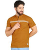 Alan Jones Clothing Men's Cotton Regular Fit Mandarin Collar Solid Polo T-Shirt