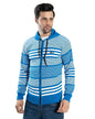 Men's Full Sleeve Hooded Stripe Woolen Sweater | Stylish Zipper Sweatshirt | Regular Fit for Winter Office & Casual Wear