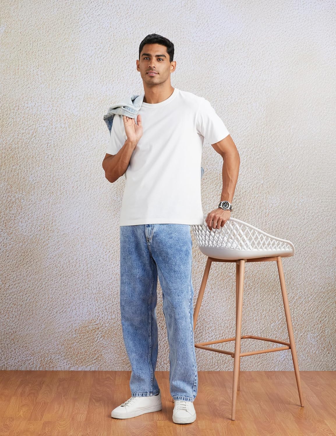 Amazon Brand - Symbol Men's Baggy Fit Cotton Jeans | Mid Rise | Loose & Relaxed | Oversized Jeans Pant