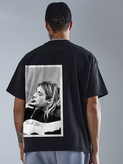 PRONK Men Nirvana Printed Oversized T-shirt