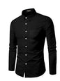 Men's Cotton Blend Solid Shirt with Spread Collared Full Sleeve Curved Hemline Button Closure Slim Fit and One Pocket | Shirt for Man Full Sleeve