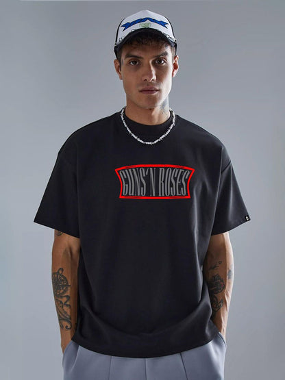 PRONK Men Nirvana Printed Oversized T-shirt